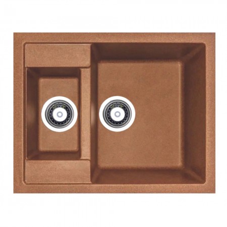 Мойка кухонная   Adamant DUPLEX 610х495х200  terraacotta -11