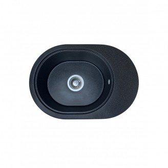  Мойка кухонная Adamant OVALE 610х420х180 черный -03