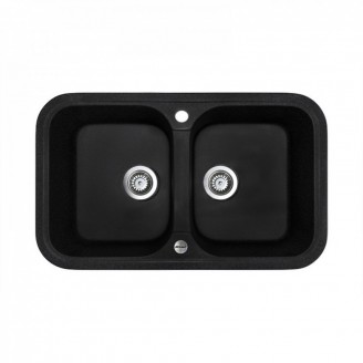 Мойка кухонная   Adamant  TWINS 765х470х190   антрацит -15