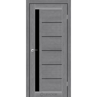 Дверне полотно Bariano колір Кедр сірий Скло Чорне 70