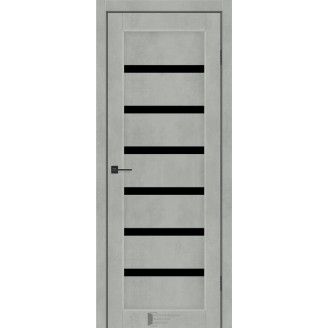 Дверне полотно Бристоль (900 х 2000, Альба лайн, чорне скло)
