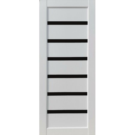  Дверное полотно Бристоль (800 х 2000, Белый Мат, ЧЕРНОЕ СТЕКЛО)