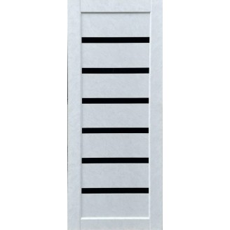 Дверне полотно Бристоль (700 х 2000, Бетон Білий, ЧОРНЕ СКЛО)