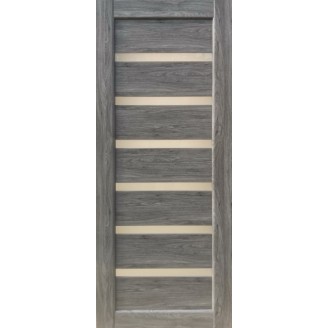 Дверне полотно Бристоль (700 х 2000, Бук Графіт, Сатин білий)