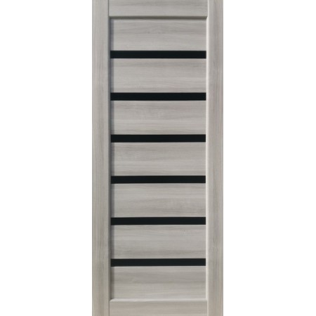  Дверное полотно Бристоль (700 х 2000, Ольха Норвежская, ЧЕРНОЕ СТЕКЛО)