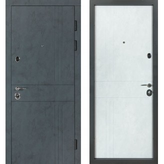 Вхідні двері в квартиру модель 250 колір бетон антрацит/ оксид білий