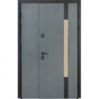 Входная дверь в дом модель 1200 705/428 цвет антрацит/уличная бетон антрацит