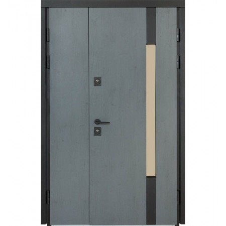Вхідні двері в будинок модель 1200 705/428 колір антрацит/ вулична бетон антрацит