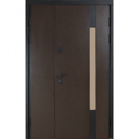 Вхідні двері в будинок модель 1200 705/428 колір венге темний/ вулична венге темний