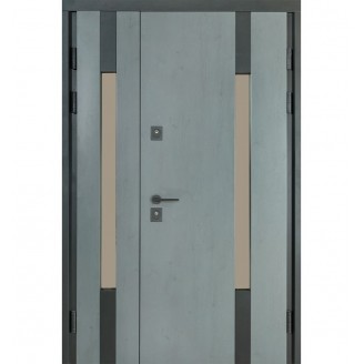 Входная дверь в дом модель 1200 706/431 цвет антрацит/ уличная белый атласный
