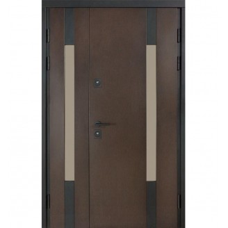 Входная дверь в дом модель 1200 706/431 цвет венге черный/ уличная белый атласный
