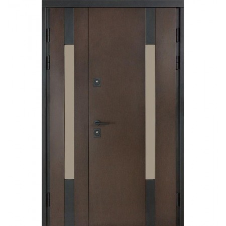 Вхідні двері в будинок модель 1200 706/431 колір венге темний/ вулична білий атласний