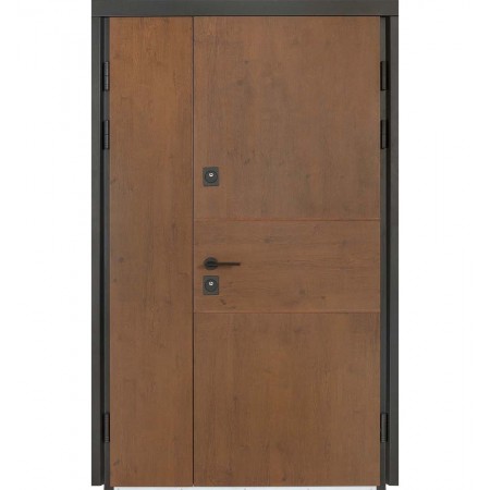 Вхідні двері в будинок модель 703/191 колір дуб бронза/ вулична горіх натуральний