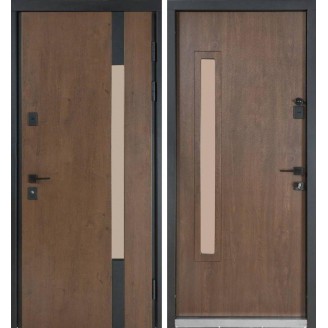 Входная дверь в дом модель 705/428 дуб бронза/ уличная орех натуральный