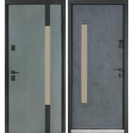 Вхідні двері в будинок модель 705/428 колір антрацит/ вулична бетон антрацит