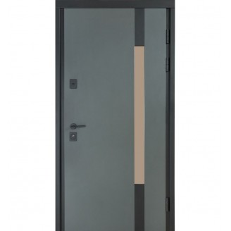 Входная дверь в дом модель 705/431 цвет metalic Grey/ уличная белый атласный