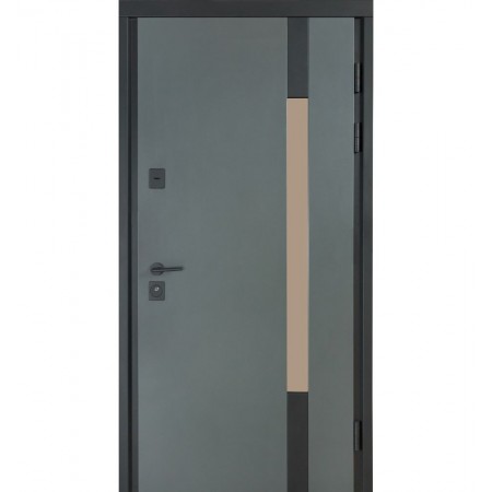 Вхідні двері в будинок модель 705/431 колір metalic Grey/ вулична білий атласний