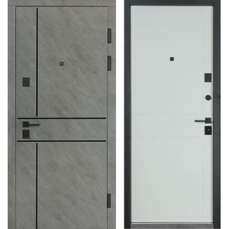 Вхідні двері в квартиру модель 540/249 колір зріз каменю білий матовий гладкий