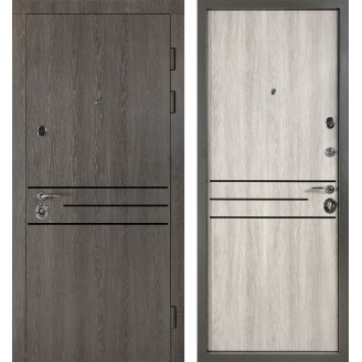 Вхідні двері в квартиру модель 554  колір дуб немо карбон/ дуб немо срібний