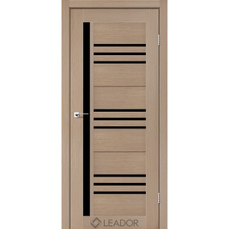 Дверне полотно Compania колір Дуб мокко Скло чорне 60