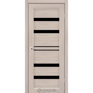 Дверне полотно Cremona колір Монблан Скло Чорне 60