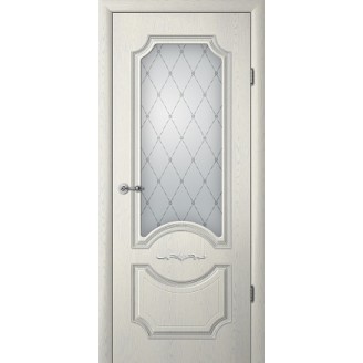 Двери межкомнатные Albero Леонардо ясень грей патина со стеклом Vinil