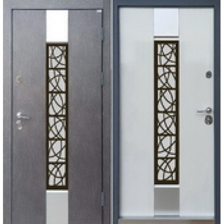 Двери входные Коттедж SP-2 для улицы 850(950)*2030мм  Наружная отделка Бетон 3D Внутренняя отделка   Белое дерево Производитель Steel Art