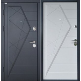Двери входные Айсберг, Двухцветная Наружная накладка Графит, Внутренняя накладка белый матовый 850(950)*2030мм  