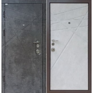 Двери входные троя DG-41 850(950)*2030мм  для квартиры Цвет внутри  Бетон Цвет снаружи  Мрамор темный Производитель Steel Art