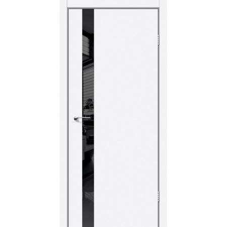 Двері Plato Line PTL-04 Дарумі білий мат скло чорне
