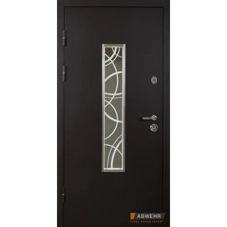 Входные двери модель Solid Glass (цвет Ral 8022T) комплектация Defender