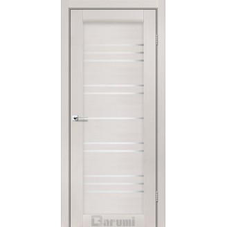 Двері VERSAL Дуб ольс зі склом сатин білий