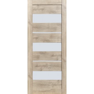 Дверне полотно Флора (600 х 2000, Дуб Звичайний, Сатин білий)