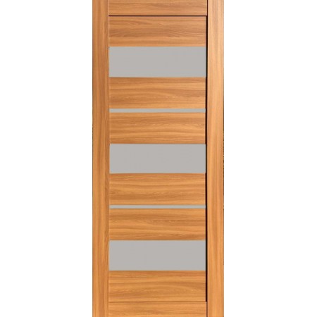 Дверное полотно Флора (800 х 2000, Шимо Золотой, Сатин белый)