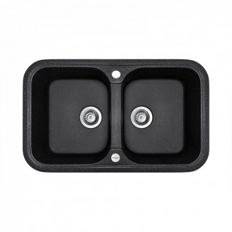Мийка кухонна   Adamant   TWINS 765х470х190   чорний -03