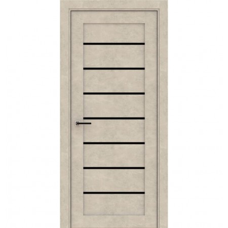 Дверное полотно Верона Бетон бежевый, Черное. 600 х 2000