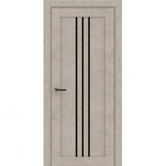 Дверне полотно Вертикаль Люкс Бетон бежевий, Чорне. 600 х 2000