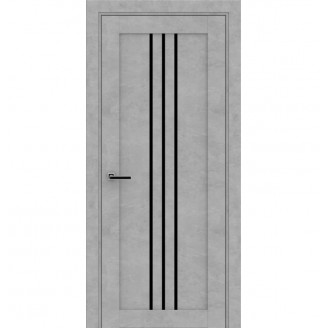 Дверне полотно Вертикаль Люкс Бетон сірий, Чорне. 600 х 2000