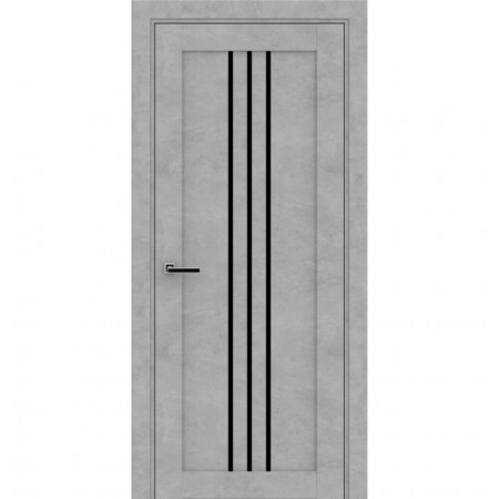 Дверное полотно Вертикаль Люкс Бетон серый, Черный. 600 х 2000