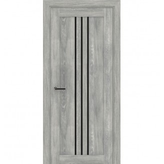 Дверное полотно Вертикаль Люкс Дуб шато седой, Черное. 700 х 2000