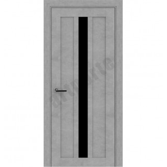 Дверне полотно Неаполь. Бетон сірий. Чорне. 600 х 2000