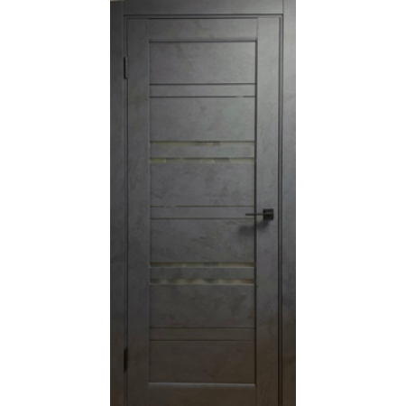  Дверное полотно Амстердам Люкс. Бетонный антрацит. Сатин. 900 х 2000