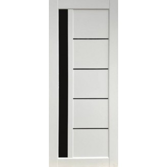Дверне полотно Гранд (700 х 2000, Білий Мат, ЧОРНЕ СКЛО)