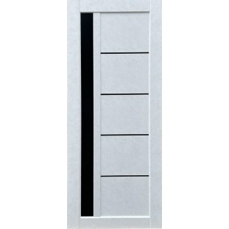 Дверне полотно Гранд (600 х 2000, Бетон Білий, ЧОРНЕ СКЛО)