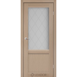 Дверне полотно Laura LR-01 колір дуб мокко скло 70