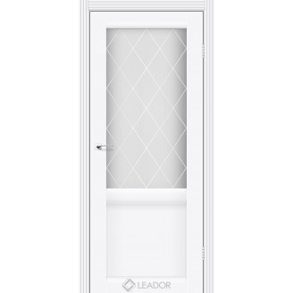 Дверне полотно Laura LR-01 колір  білий матовий скло 60