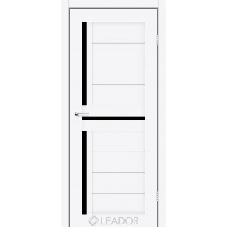 Дверне полотно Lasio колір білий матовий Скло чорне 60