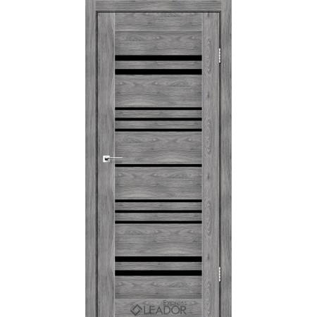 Дверное полотно ANDORA 700 х 2000, Клен Грей, Черное стекло