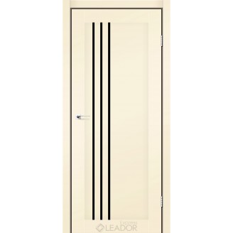 Дверне полотно   BELLUNO 900 х 2000, Бежевий  Мат, Чорне скло