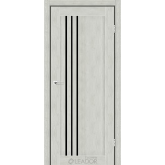 Дверное полотно BELLUNO 800 х 2000, Клен Айс, Черное стекло